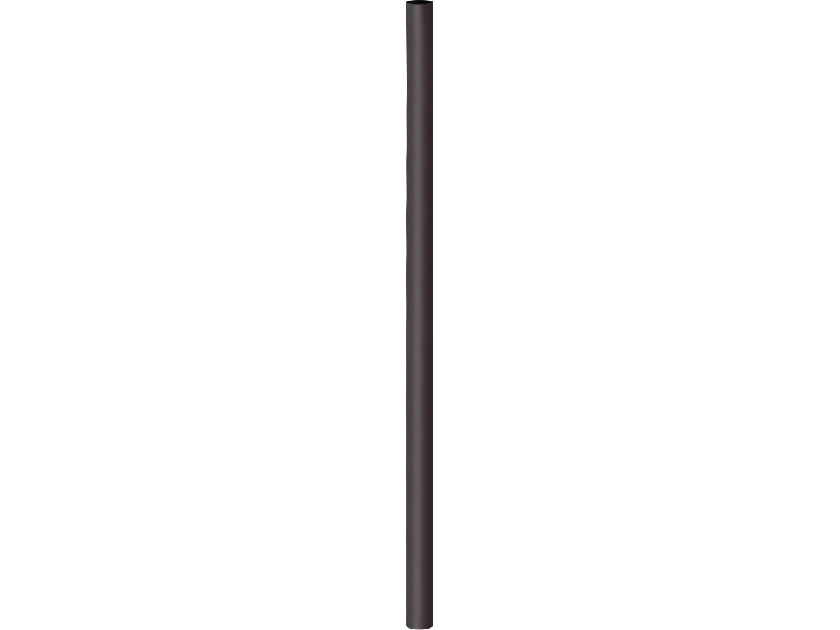 Dark cylindrical rod standing vertically on a white background.